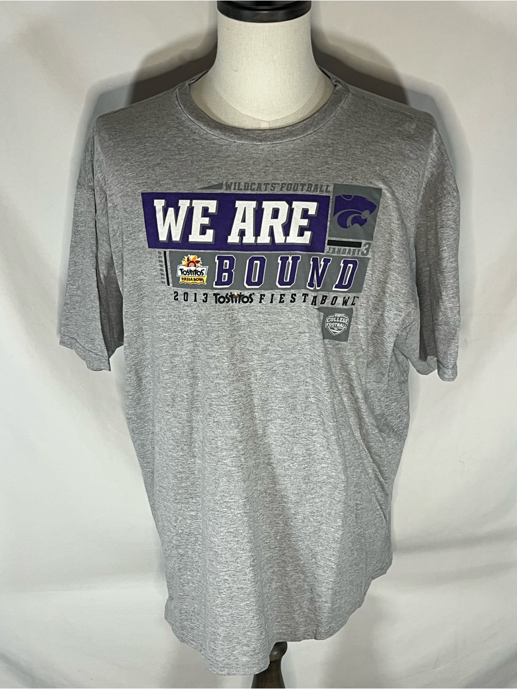 Adidas Kansas State Wildcats Ncaa Football 2013 Fiesta Bowl Graphic TShirt 2xl